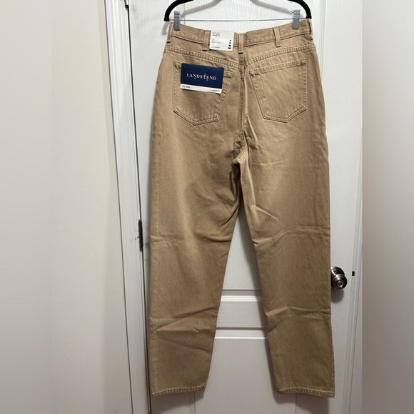 Lands End Women’s Tan Denim Jeans Sz 14T X 34 Relaxed Fit Minimalist Neutral NWT - Picture 16 of 16